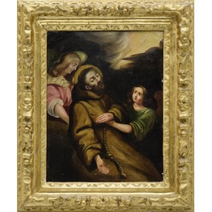 Malarz nieokreślony, XVII / XVIII w., Św. Franciszek z aniołami
