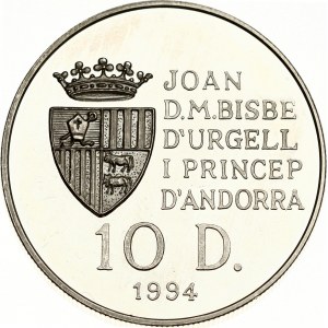Andorra 10 Diners 1994 Olympic Games