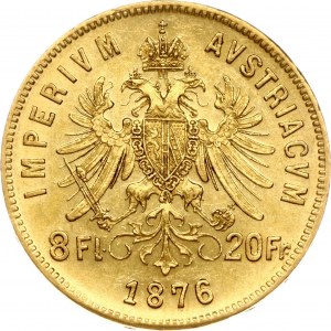 Austria 8 Florins / 20 Francs 1876