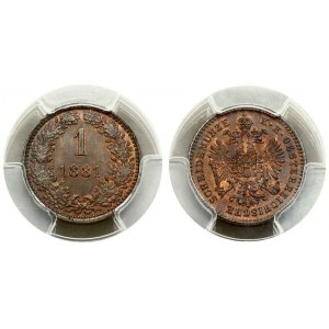 Austria 1 Kreuzer 1881 PCGS MS 65 RB