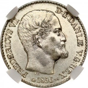 Denmark 4 Skilling 1856 VS NGC AU 58