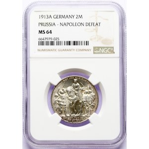 Germany Prussia 2 Mark 1913 Declaration of war against Napoleon NGC MS 64