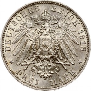 Germany Saxony 3 Mark 1913 E Battle of Leipzig