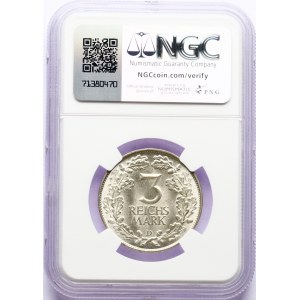 Germany Weimar Republic 3 Reichsmark 1925 D Rhineland NGC MS 65