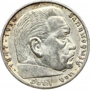 Germany Third Reich 5 Reichsmark 1936 A Paul von Hindenburg