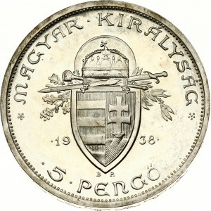 Hungary 5 Pengo 1938 BP Death of St Stephan