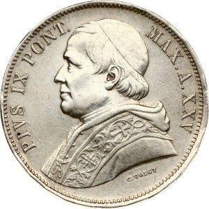 Italy Vatican City Papal States 5 Lire 1870 R A XXV