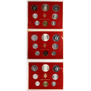 Italy Vatican City 1 - 500 Lire 1974-1976 Sets Lot of 24 coins