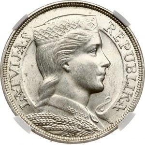 Latvia 5 Lati 1929 NGC MS 63