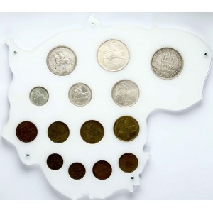Lithuania 1 Centas - 10 Litu 1925-1938 Set of 14 Coins