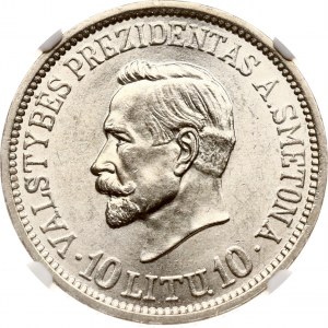 Lithuania 10 Litu 1938 Smetona NGC MS 63