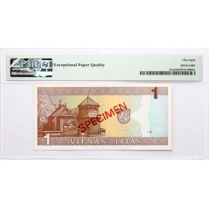 Lithuania 1 Litas 1994 SPECIMEN PMG 58 Choice About Unc