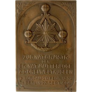 Masonic Plaquette 1904 Karl von Roese