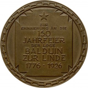 Leipzig Masonic Medal 1926 Lodge Balduin zur Linde 150 Years