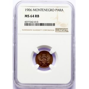 Montenegro 1 Para 1906 NGC MS 64 RB