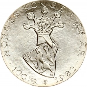 Norway 100 Kroner 1982 25th Anniversary of King Olav's Reign