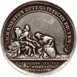 Poland Medal 1733 tribute to the newly elected king and elector August