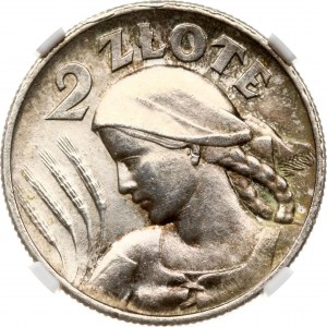 Poland 2 Zlote 1925 London NGC MS 62