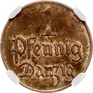 Poland 1 Pfennig 1926 Danzig NGC MS 62 RB