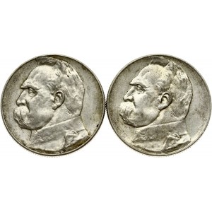 Poland 5 Zlotych 1935 & 1936 Jozef Pilsudski Lot of 2 Coins