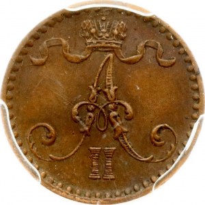 Russia For Finland 1 Penni 1867 PCGS AU58