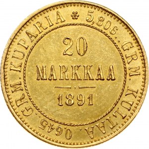 Russia For Finland 20 Markkaa 1891 L (R)