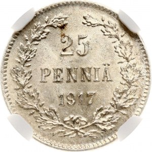 Russia 25 Pennia 1917 S For Finland NGC MS 65