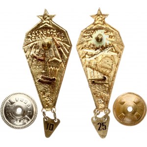 Russie USSR Insignes de poitrine de parachutistes Lot lourd 2 pcs