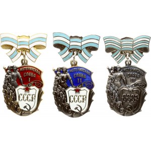 Russia USSR Order of 'Maternal Glory' Set Lot of 3 pcs
