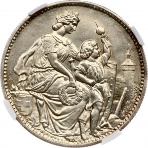 Switzerland 5 Francs 1865 Schaffhausen Shooting Festival NGC UNC DETAILS