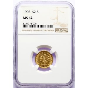 USA 2½ Dollars 1902 NGC MS 62