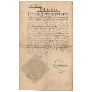 Obligacja Królestwa Galicji Zachodniej dla miasta Książ Wielki 1802