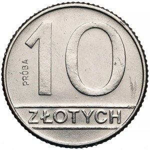 Próba NIKIEL 10 złotych 1989 - stempel zwykły