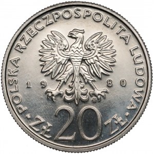 Próba NIKIEL 20 złotych 1980 XXII Olimpiada - biegacz