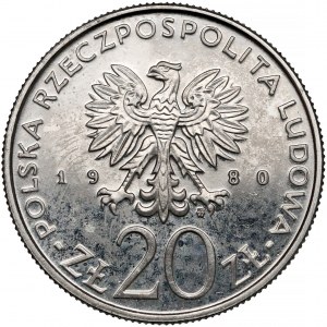 Próba NIKIEL 20 złotych 1980 Łódź 1905