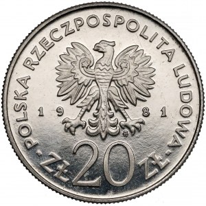 Próba NIKIEL 20 złotych 1981 Kościół Mariacki