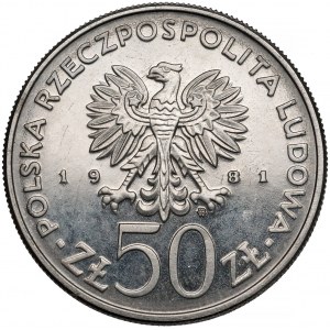 Próba NIKIEL 50 złotych 1981 Sikorski