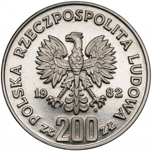 Próba NIKIEL 200 złotych 1982 MŚ Hiszpania - z España - w prawo