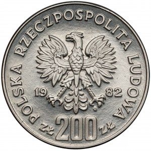 Próba NIKIEL 200 złotych 1982 MŚ Hiszpania - z España - w prawo