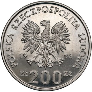 Próba NIKIEL 200 złotych 1988 XIV MŚ w Piłce Nożnej Włochy