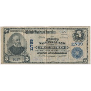 USA, 5 Dollars 1902, National Currency,Port Neches, Texas #11799