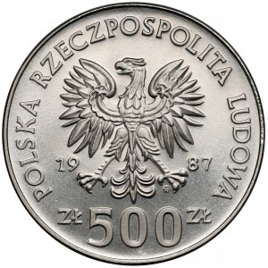 Próba NIKIEL 500 złotych 1987 ME w Piłce Nożnej