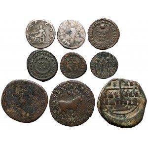 Rzym, Bizancjum, zestaw 9 monet srebrnych i brązowych
