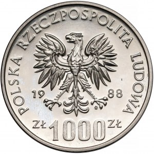 Próba NIKIEL 1.000 złotych 1988 MŚ w Piłce Nożnej Włochy