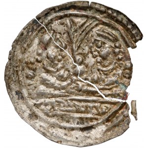 Mieszko III, Brakteat łaciński - dwie półpostacie - b.rzadki