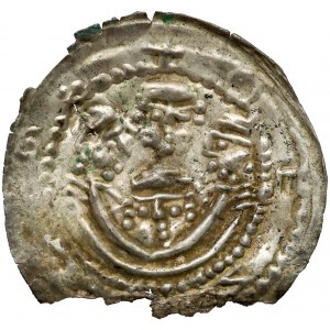 Mieszko III, Brakteat łaciński, Gniezno - cztery głowy - rodzinny - RZADKOŚĆ