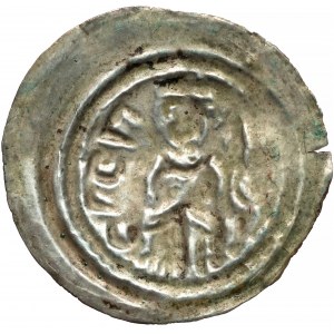 Mieszko III, Brakteat hebrajski, Kalisz - postać z gałązką - b. rzadki