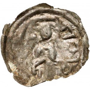 Mieszko III, Brakteat hebrajski, Kalisz - postać z gałązką