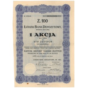 Łódzki Bank Depozytowy, Em.3, 100 zł 1927
