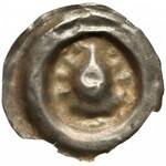 Brakteat guziczkowy (XIII/XIV w.) - Głowa w Koronie 